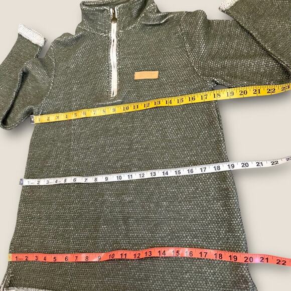 Jadelynn Brooke 1/4 Zip Pullover Sweater Waffle Knit Boyfriend Womens S Green - Picture 12 of 14